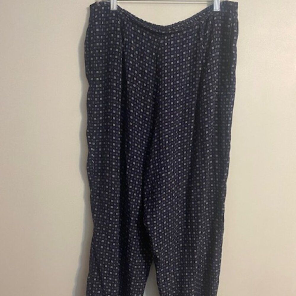 Talbots Blue White Pleated front ankle pants, size 16